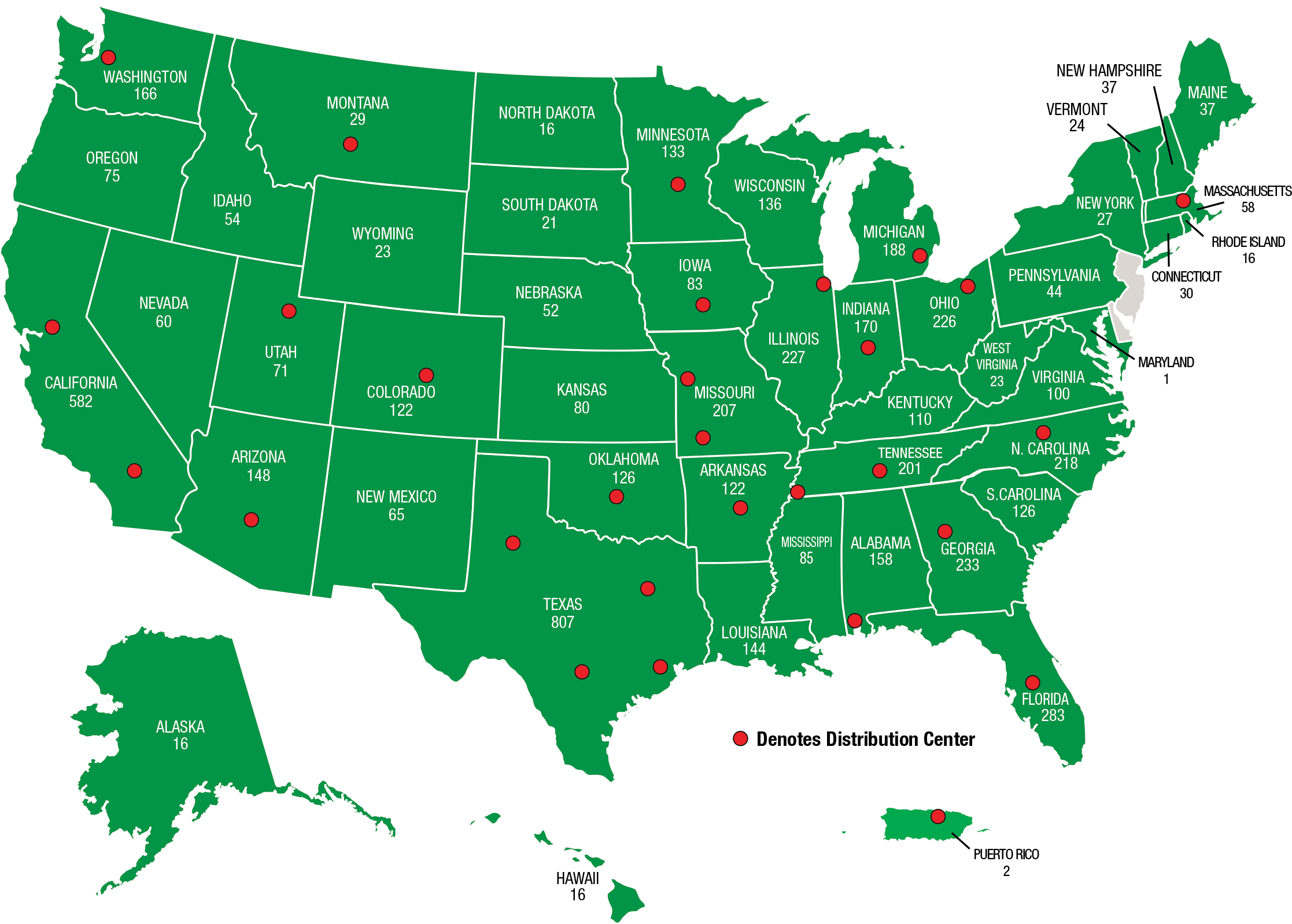 All O'Reilly Auto Parts Stores in the United States by states